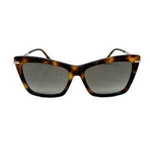 Jimmy Choo Sady Oversized Cat Eye Jeweled Tortoise & Rose Gold Sunglasses + case